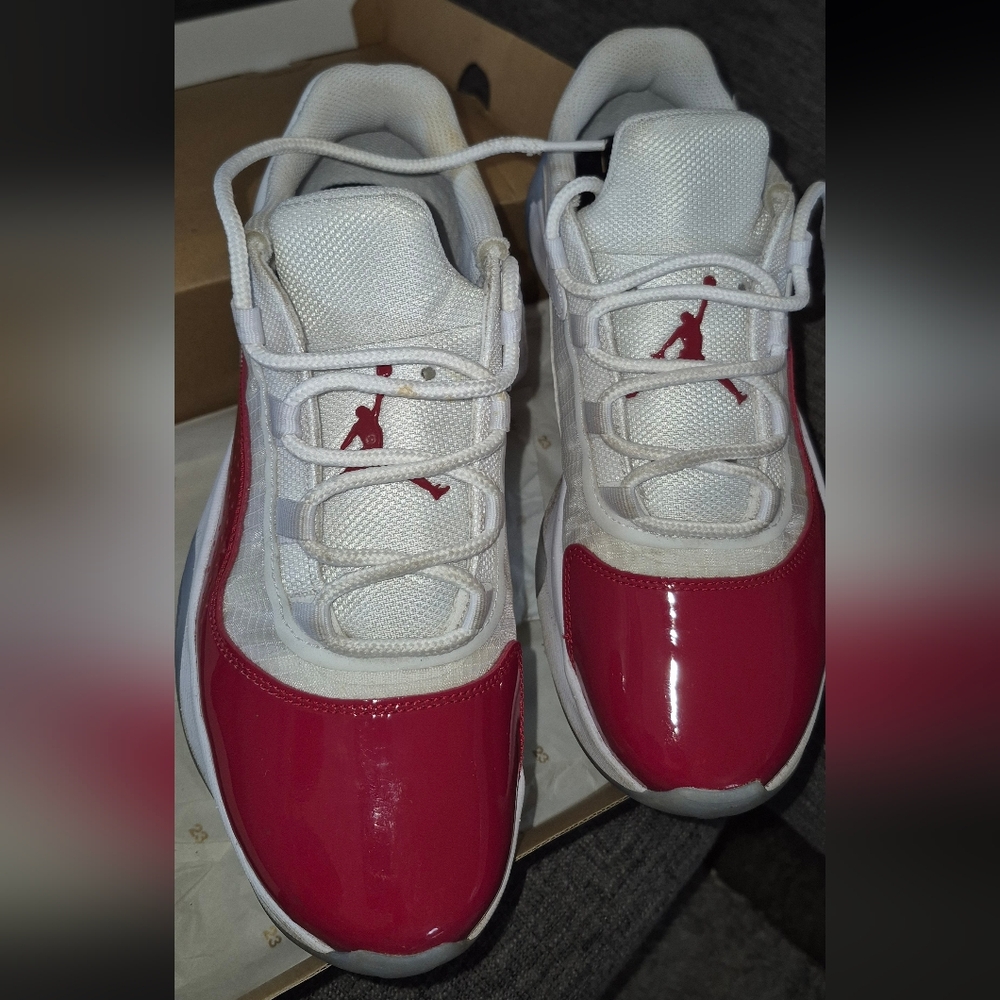 Jordan Kids Red and White Sneakers